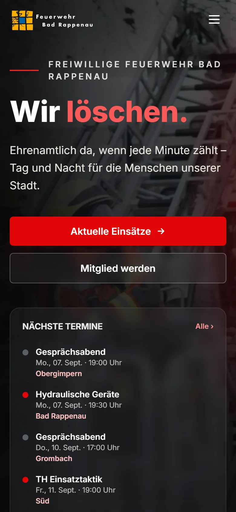 Feuerwehr Bad Rappenau auf dem Handy